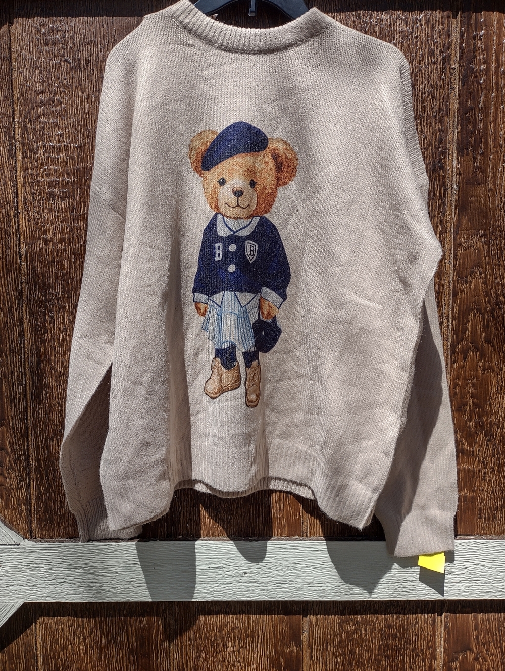 SHEIN EZwear Womens Size Lg Cartoon Bear Graphic Long Sleeve Casual Sweater